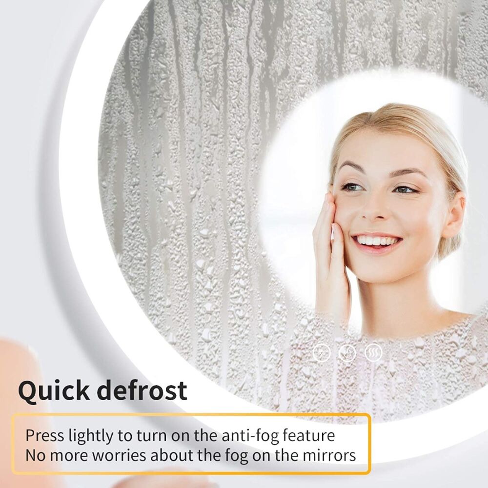 LED Lune Mirror - Frosted Edge
