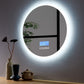 Round LED Frosted Edge Touch Screen Mirror with Integrated Bluetooth