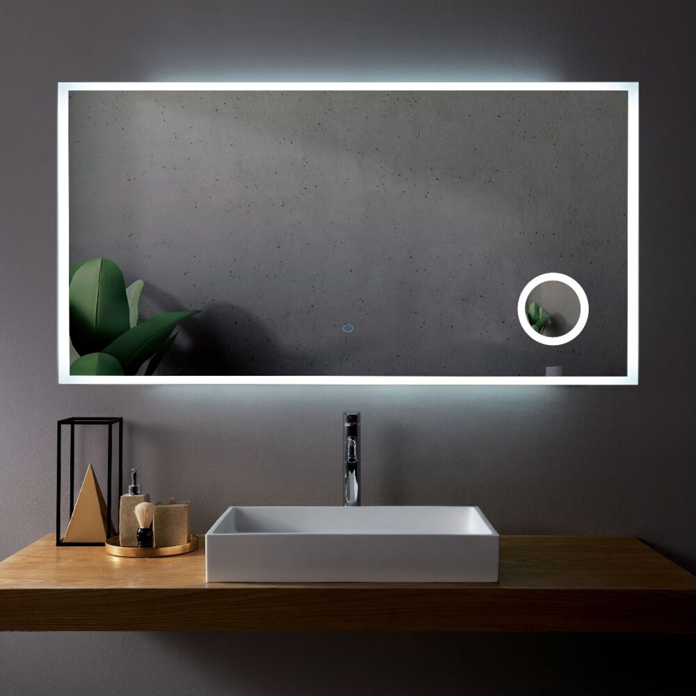 LED Mirror with Magnifying Mirror